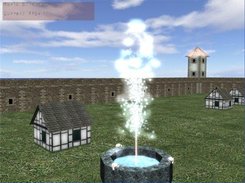 Water fountain with particle engine and glow