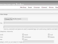 The PhoSho "New Image" screen