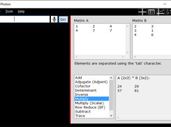 Photon - matrix calculations