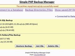 sPBM - Simple PHP Backup Manager Screenshot 4