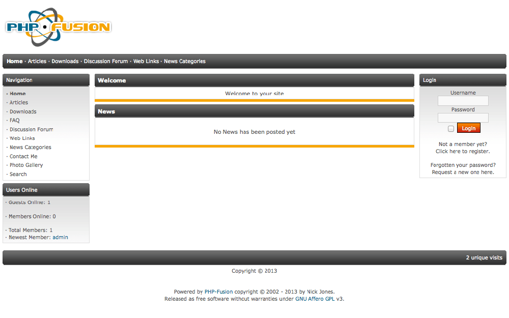 PHP Fusion Screenshot 1
