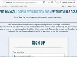 php and mysql login and register form  Screenshot 1