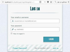 php and mysql login and register form  Screenshot 2