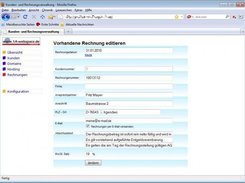 Editieren der Rechnungsdaten (Rech.Nr. Anschrift, mwSt, usw)