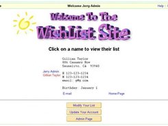 Home Page (note that Jerry Admin is an admin)