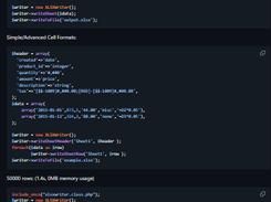 PHP XLSX Writer Screenshot 1