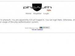 Homepage of phpAuth-1.0a2