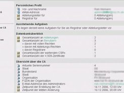Administration start page