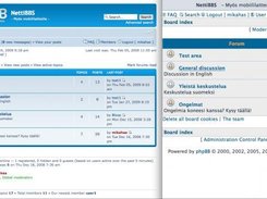 phpBB3:desktop view on the left and mobile view on the right