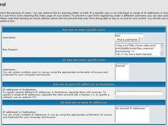 Ban reasons - ACP
