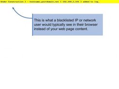 PHPBlacklist screenshot showing what a blacklisted IP sees.