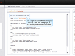 phpCodeGenie Interface