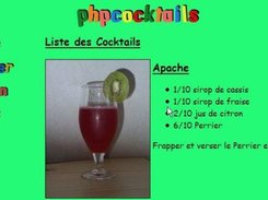 An example of a cocktail list (french language)