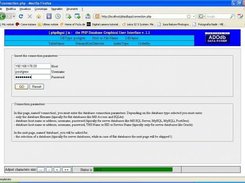 Enter database connection parameters 