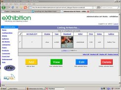 Listing artworks in administration area