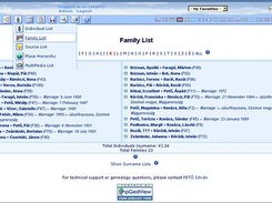 Family List with the content of Lists Menu (Cloudy theme)