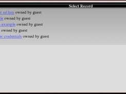 A list of a user's records