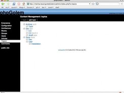 phpGolem 0.4 beta 24 - admin page: Topics listing