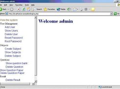 Welcome Admin Page