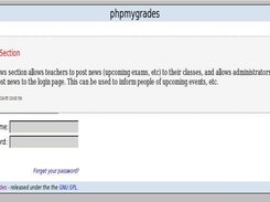 phpmygrades's index page.