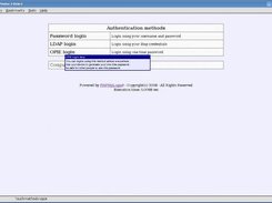 Front page where you can choose authentication method