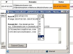 Edit IP blacklist, base IP and mask