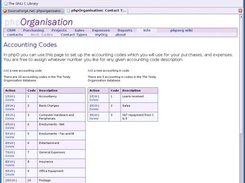 Setting up accounting codes