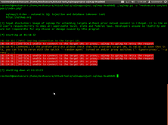sqlmap attack fails when trying to access page protected by outpost