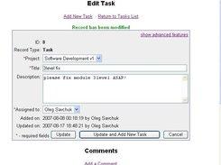 Edit Task screen simple, but has Advanced view mode.