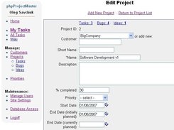 With Edit Project screen it's easy to define project params