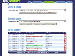 phpQuestionnaire Screenshot 2