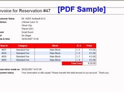 The invoice, requestable by every user of their reservations