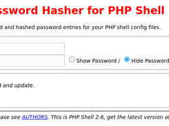 The password generation site for PHP Shell.