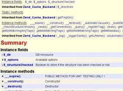 Class documentation : overview, summary ; visibility