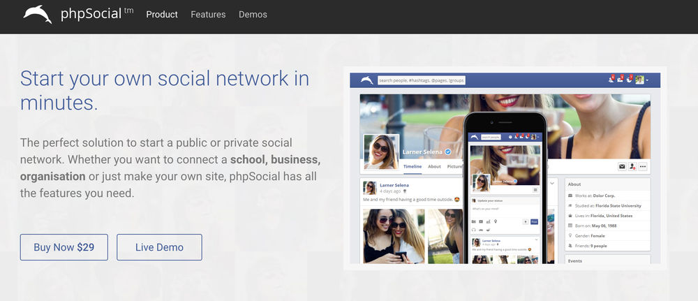 phpSocial Screenshot 1