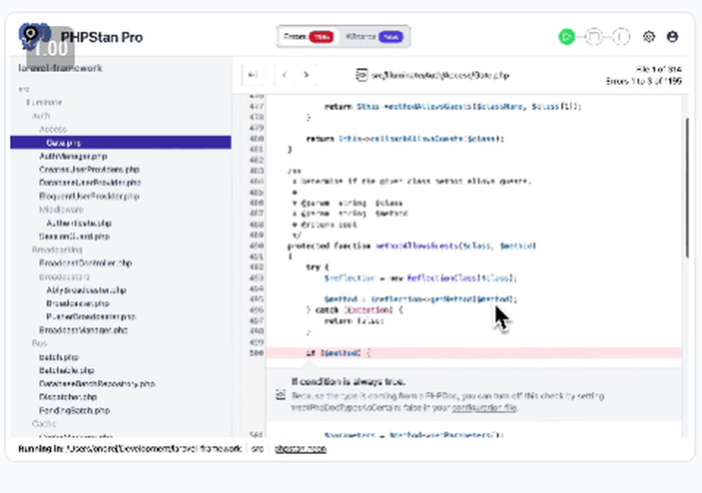 PHPStan Screenshot 1