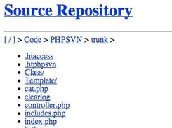 PHPSVN showing the PHPSVN code in subversion