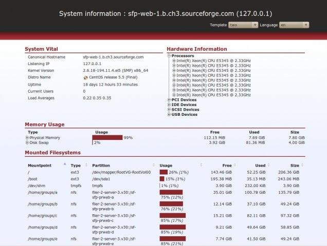 screenshot phpsyinfo