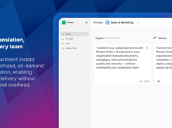Self-serve translation, tailored to every team Give every department instant access to customized, on-demand machine translation, enabling faster content delivery without added operational overhead.