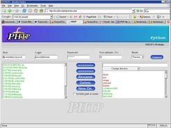 Screenshot of the temporary Python interface