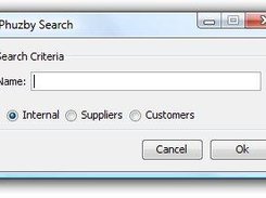 Phuzby search dialog