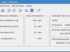PhyLab main window. (Labels' texts are written in Spanish)