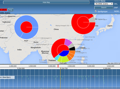 The map view showing the frequency of the R463L mutation and its high correlation with strain-type across location