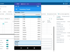 Mobile Inventory Count Integration: Demonstrates the integration between Business Central and a mobile inventory counting app running on a handheld device (Honeywell CK67). The mobile interface enables real-time data entry for inventory counts, including item numbers, bins, and quantities, enhancing efficiency and accuracy by eliminating manual data entry. The ability to scan bin locations and track serial/lot numbers ensures seamless synchronization with the central system, streamlining warehouse operations.
