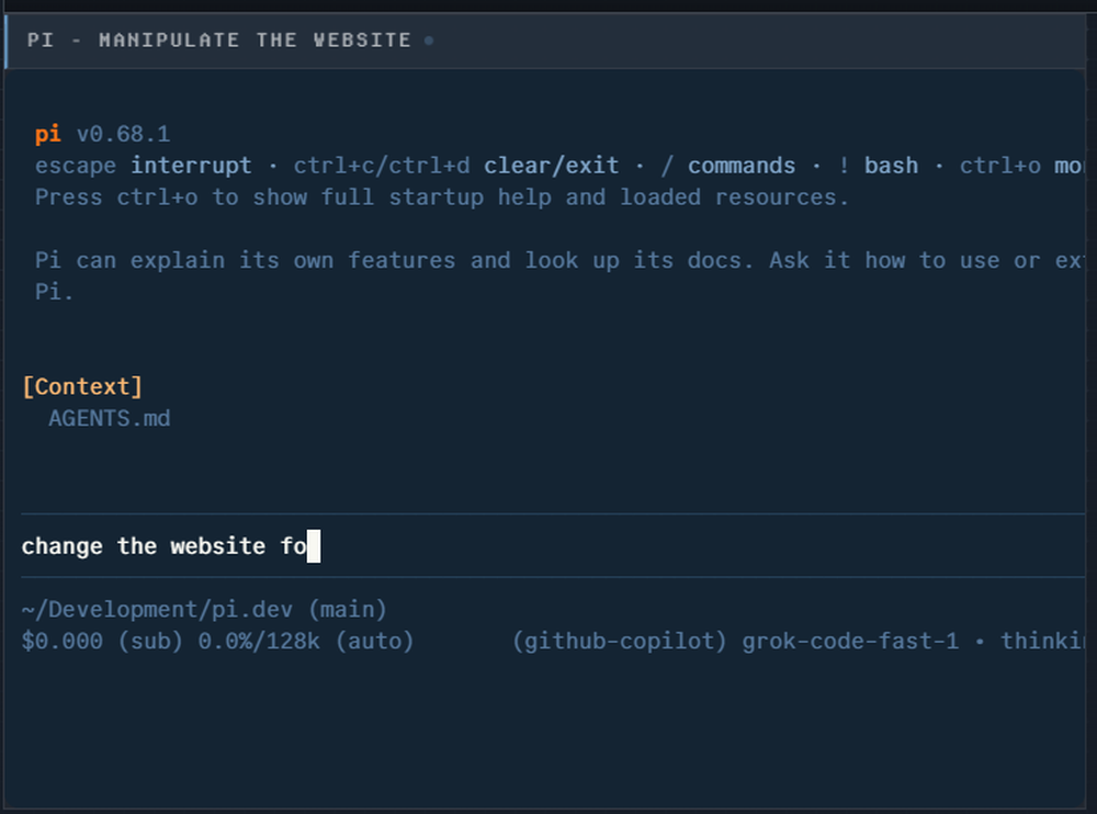 Pi Agent Screenshot 1