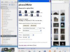 Exporting images to flickr from Picasa application