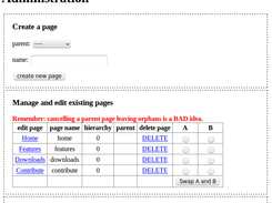 Administration panel
