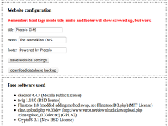 Administration panel