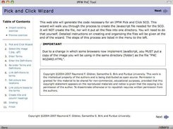 The Welcome screen to the Pick and Click Wizard.