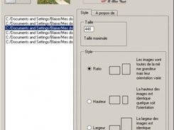 Main window with the image list and a style selector